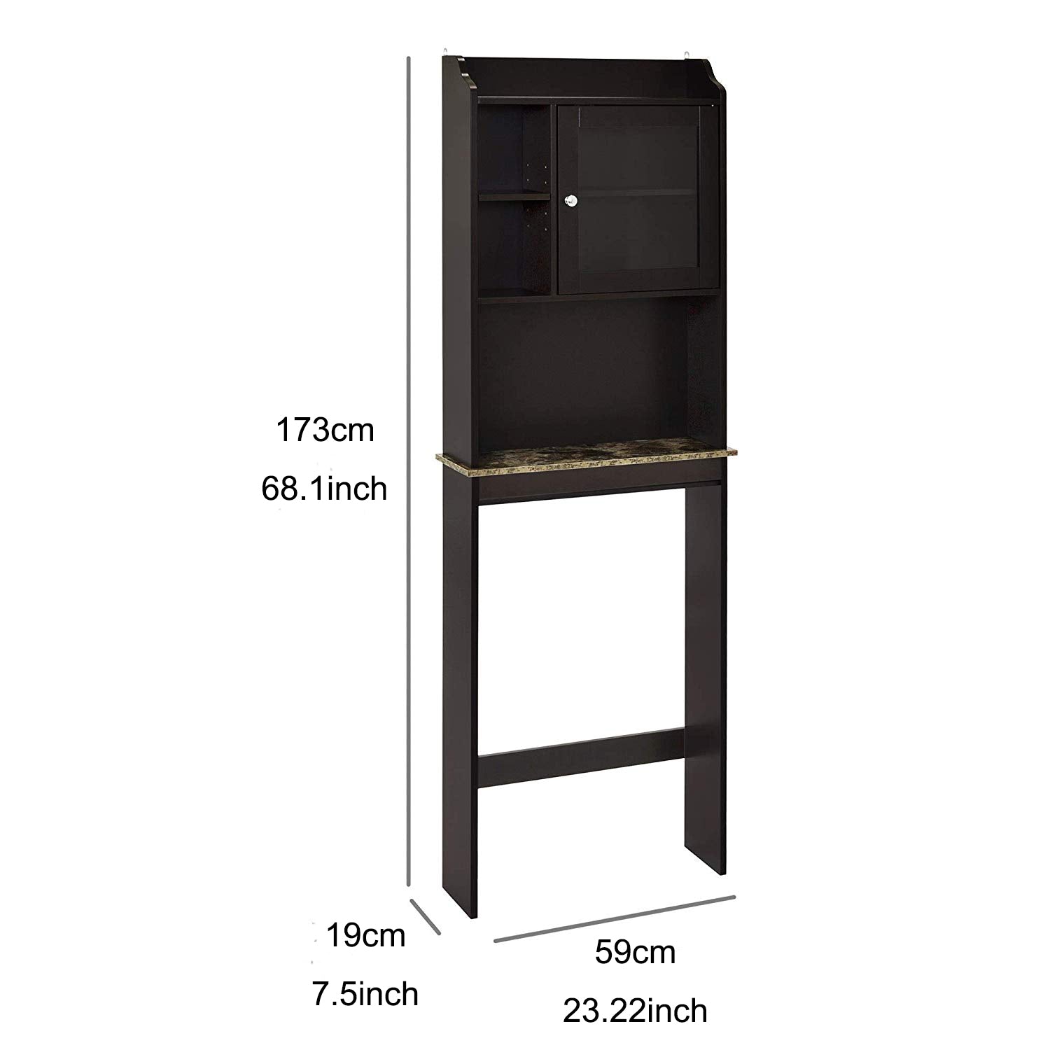 Modern Over The Toilet Space Saver Organization Wood Storage Cabinet For Home, Bathroom Espresso Espresso Mdf