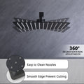 12 Inch Bathroom Rain Shower Combo Set With Hand Shower Matte Black Stainless Steel