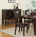 Simple Contemporary Set Of 2 Side Chairs Brown Finish Dining Seating Cushion Chair Unique Design Kitchen Dining Room Faux Leather Seat Brown Dining Room Contemporary,Modern Dining Chairs Rubberwood Slat Back Solid Wood