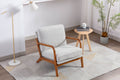 Coolmore Mid Century Modern Accent Chair, Comfy Fabric Living Room Chairs With Solid Wood Frame, Lounge Reading Armchair, Easy Assembly Oyster Grey Oyster Grey Primary Living Space Foam Boucle