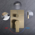 10Inch Wall Mounted Rainfall Shower Head System Shower Faucet Brushed Gold Stainless Steel