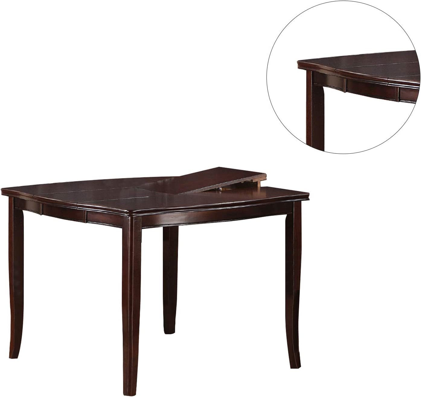 Contemporary Counter Height Dining 6Pc Set Table W Butterfly Leaf 4X Chairs A Bench Brown Finish Rubberwood Chairs Cushions Kitchen Dining Room Furniture Espresso Wood Dining Room Solid Wood Rubberwood Square Dining Table With Chair And Bench Wood Wood