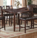 Contemporary Counter Height Dining 6Pc Set Table W Butterfly Leaf 4X Chairs A Bench Brown Finish Rubberwood Chairs Cushions Kitchen Dining Room Furniture Espresso Wood Dining Room Solid Wood Rubberwood Square Dining Table With Chair And Bench Wood Wood