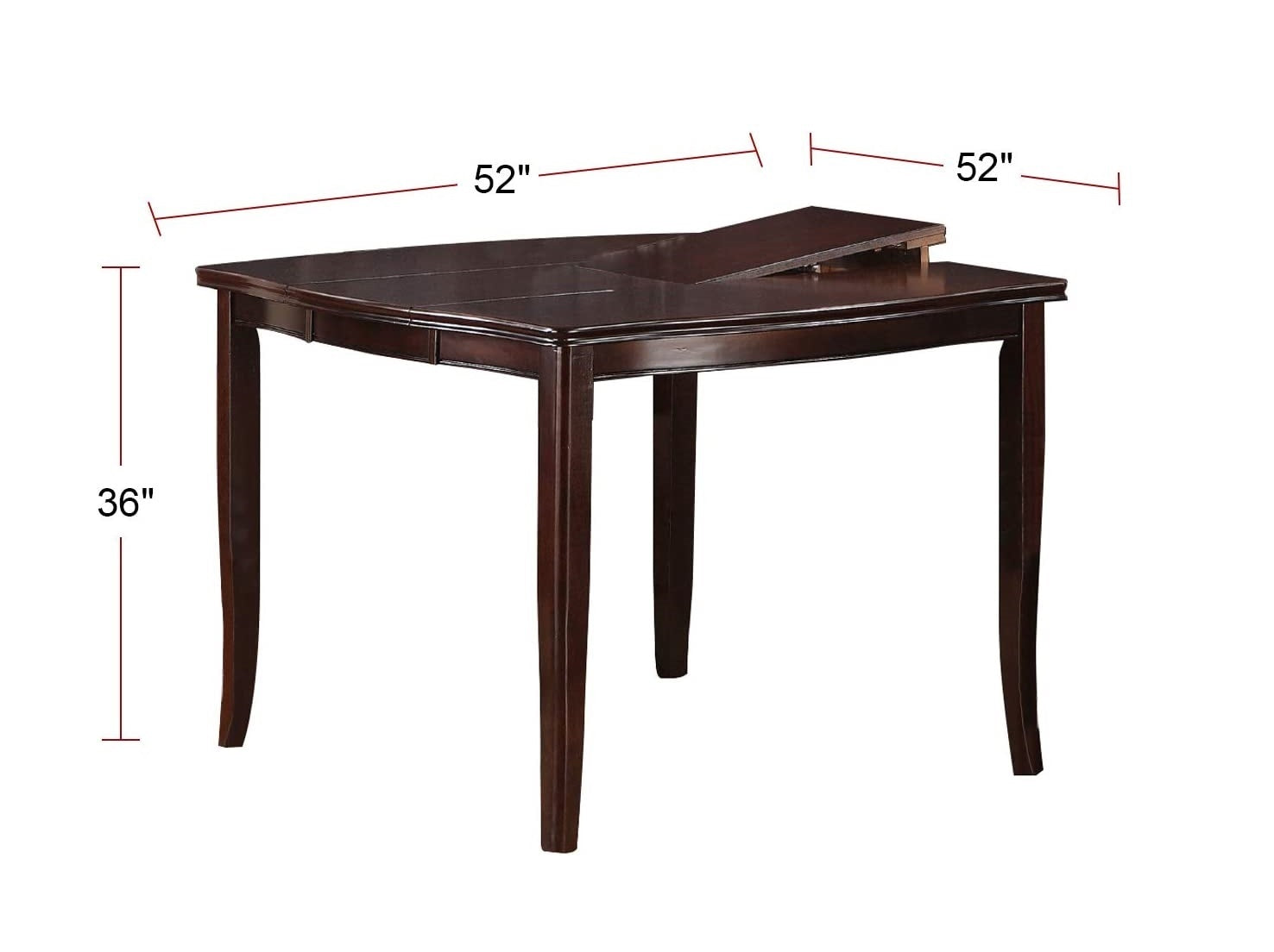 Counter Height Dining Table Top Birch Veneer Mdf Rubber Wood Dining Room Furniture 1Pc Table W Butterfly Leaf Brown Espresso Dining Room Modern,Transitional Rubberwood Kitchen & Dining Tables Rubber Wood