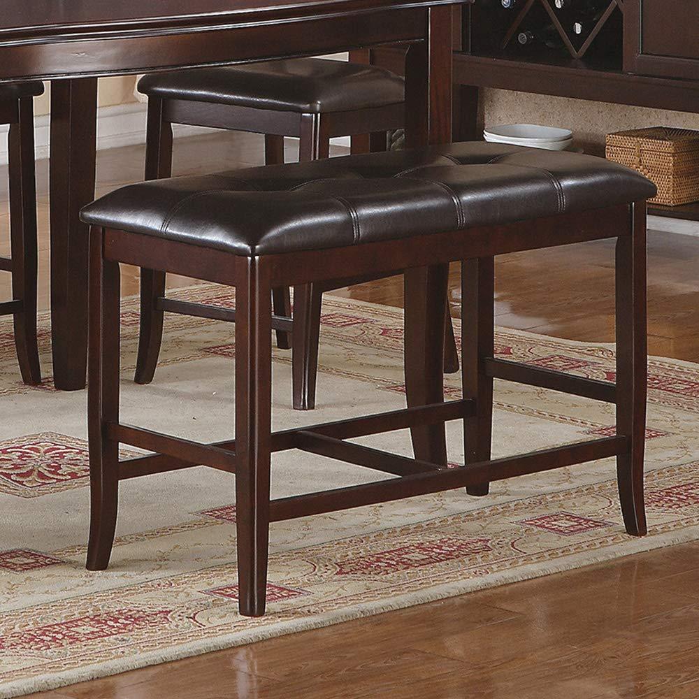 Contemporary Counter Height Dining 6Pc Set Table W Butterfly Leaf 4X Chairs A Bench Brown Finish Rubberwood Chairs Cushions Kitchen Dining Room Furniture Espresso Wood Dining Room Solid Wood Rubberwood Square Dining Table With Chair And Bench Wood Wood