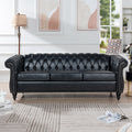 3 Piece Configurable Living Room Set Black Pu