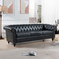 3 Piece Configurable Living Room Set Black Pu