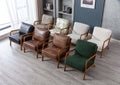 Coolmore Mid Century Modern Accent Chair, Comfy Fabric Living Room Chairs With Solid Wood Frame, Lounge Reading Armchair, Easy Assembly Emerald Emerald Primary Living Space Foam Boucle