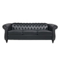 3 Piece Configurable Living Room Set Black Pu