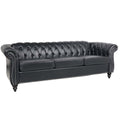 3 Piece Configurable Living Room Set Black Pu