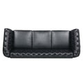3 Piece Configurable Living Room Set Black Pu