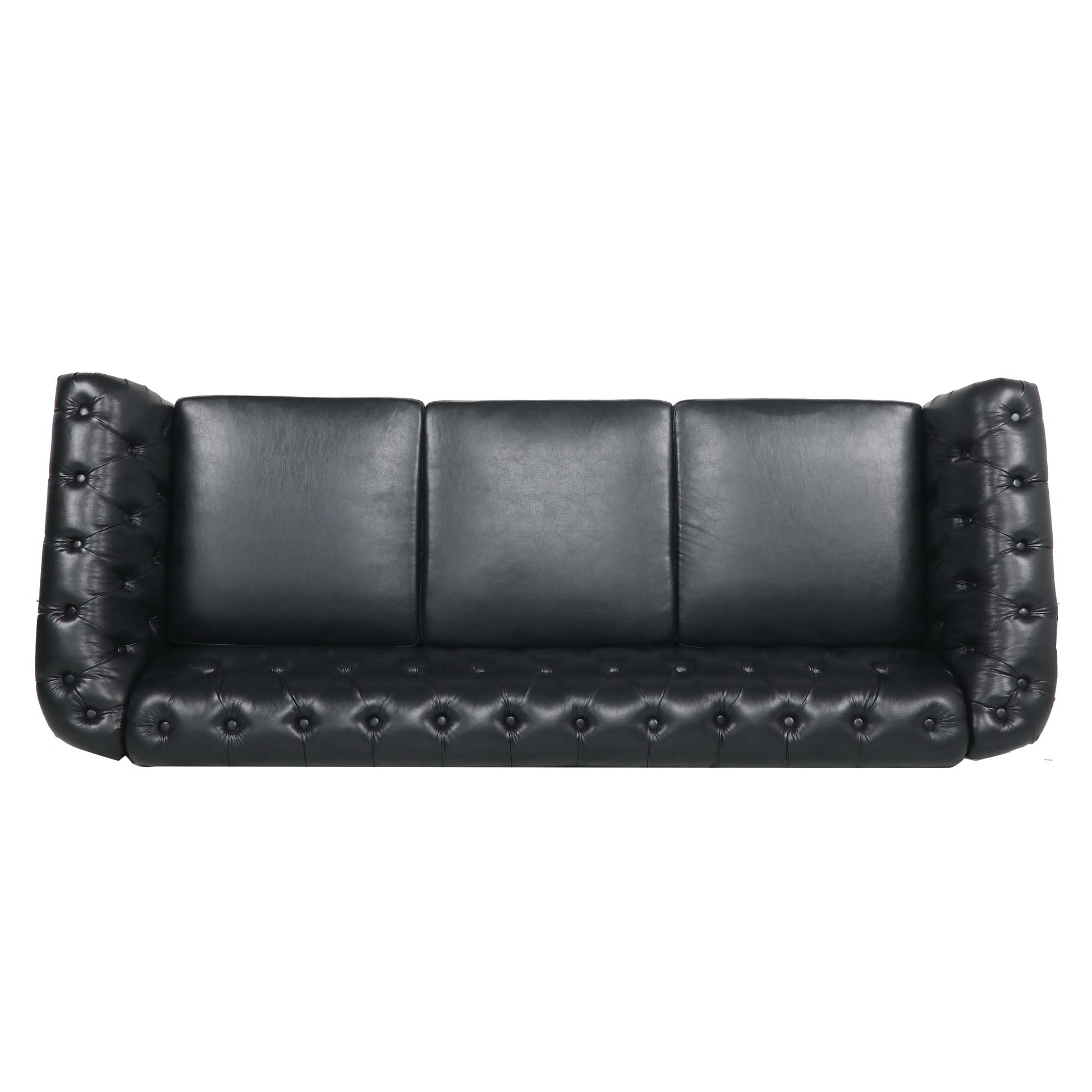 3 Piece Configurable Living Room Set Black Pu