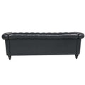 3 Piece Configurable Living Room Set Black Pu