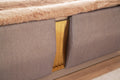 Lorenzo Gold Detailed Tufted Upholstery Queen Bed Made With Wood In Gray Box Spring Not Required Queen Gray Wood Bedroom Modern Acacia Bed Frame Wood