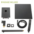 Dual Shower Head 10 Inch Wall Mounted Square Shower System With Rough In Valve, Oil Rubber Bronze Oil Rubbed Bronze Stainless Steel