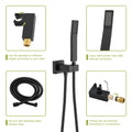 Dual Shower Head 12 Inch Wall Mounted Square Shower System With Rough In Valve,Matte Black Matte Black Stainless Steel