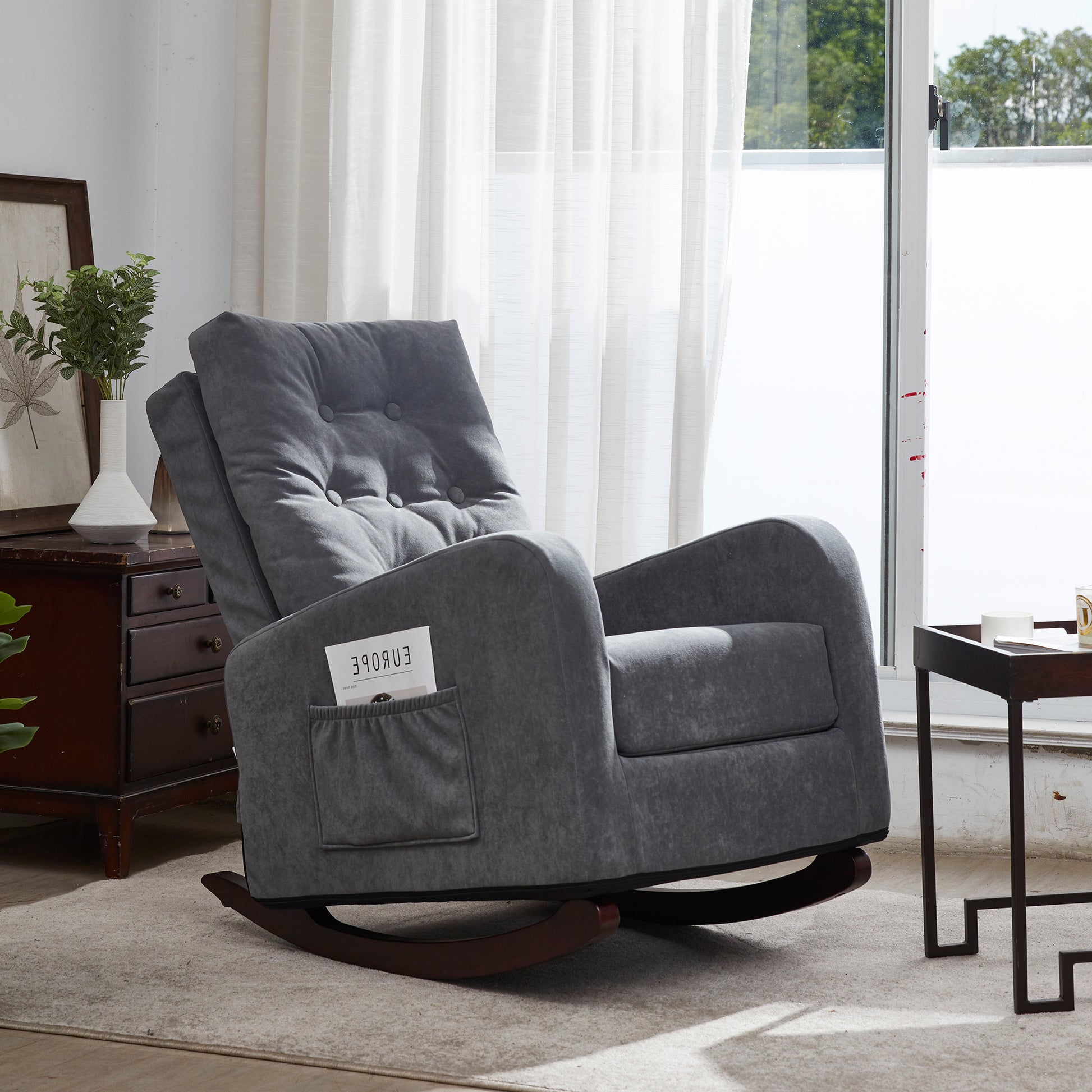 Single Sofa Reclining Chair Japanese Chair Lazy Sofa Tatami Balcony Reclining Sofa Adjustable Chair Antique Gray Metal