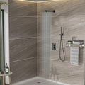Dual Shower Head 12 Inch Wall Mounted Square Shower System With Rough In Valve,Matte Black Matte Black Stainless Steel