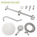 Shower Set 10 Inch Brushed Round Top Spray Shower And Hand Shower, Round Shower Set With Dual Shower Heads, Brushed Nickel Brushed Nickel Metal