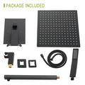 Dual Shower Head 10 Inch Wall Mounted Square Shower System With Rough In Valve,Matte Black Matte Black Stainless Steel