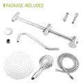 Shower Set 10Inch Overhead Shower And Hand Shower, Round Shower Set, Dual Shower Heads, Chrome Chrome Metal