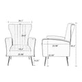 Velvet Accent Chair, Wingback Arm Chair With Gold Legs, Upholstered Single Sofa For Living Room Bedroom, White White Velvet 1 Seat