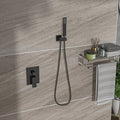 Dual Shower Head 10 Inch Wall Mounted Square Shower System With Rough In Valve, Oil Rubber Bronze Oil Rubbed Bronze Stainless Steel