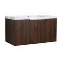 Modern Design 36 Inch Float Mounting Bathroom Vanity With Sink Soft Close Door,2 Doors 00636Caw Kd Packing California Walnut 2 Bathroom Wall Mounted Plywood Plywood