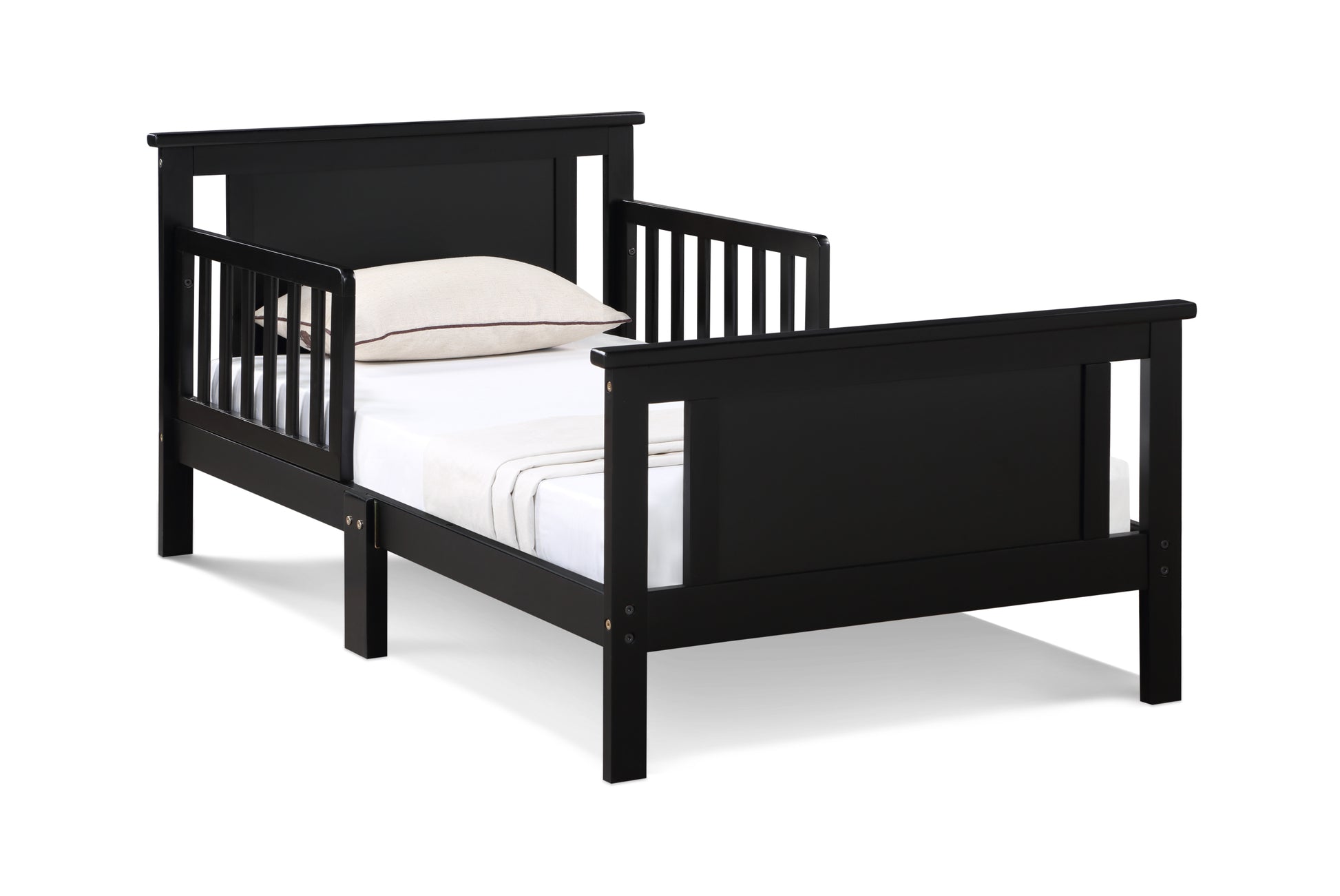 Connelly Reversible Panel Toddler Bed Black Vintage Walnut Black Solid Wood