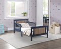 Connelly Reversible Panel Toddler Bed Midnight Blue Vintage Walnut Blue Solid Wood