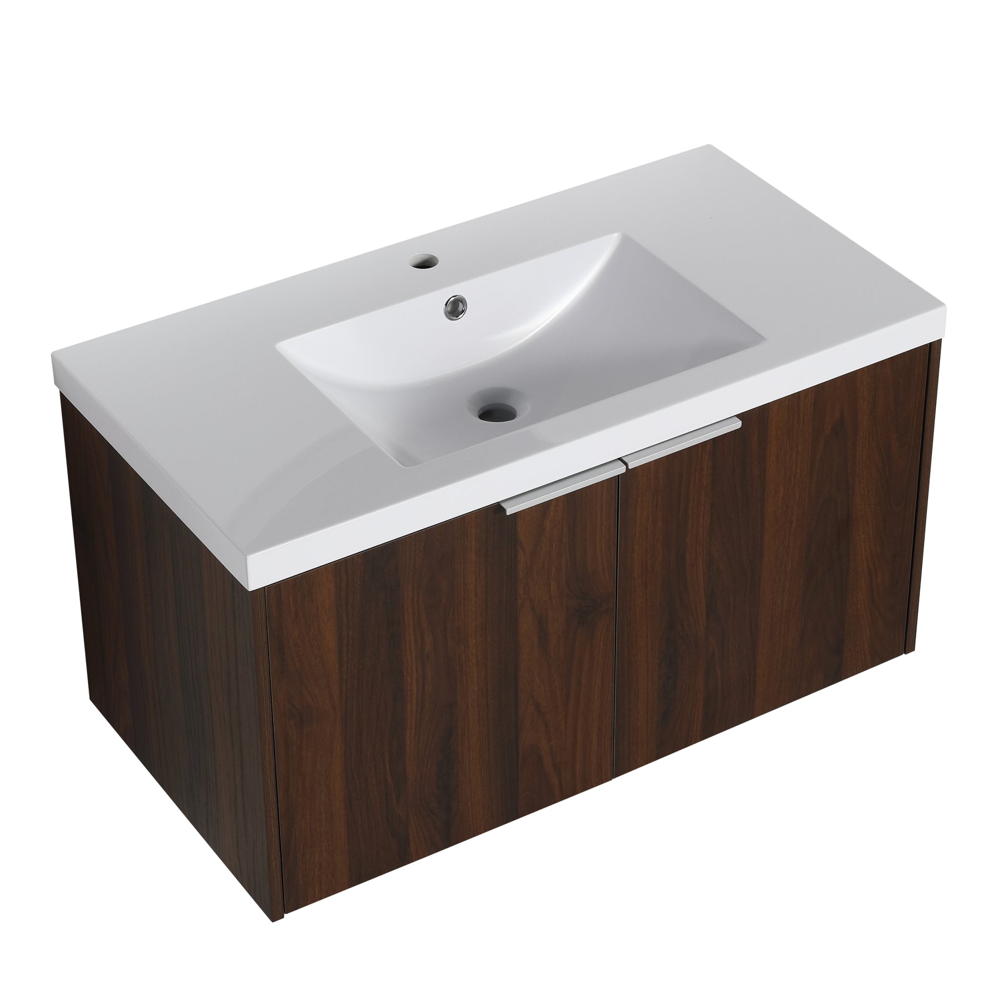 Modern Design 36 Inch Float Mounting Bathroom Vanity With Sink Soft Close Door,2 Doors 00636Caw Kd Packing California Walnut 2 Bathroom Wall Mounted Plywood Plywood