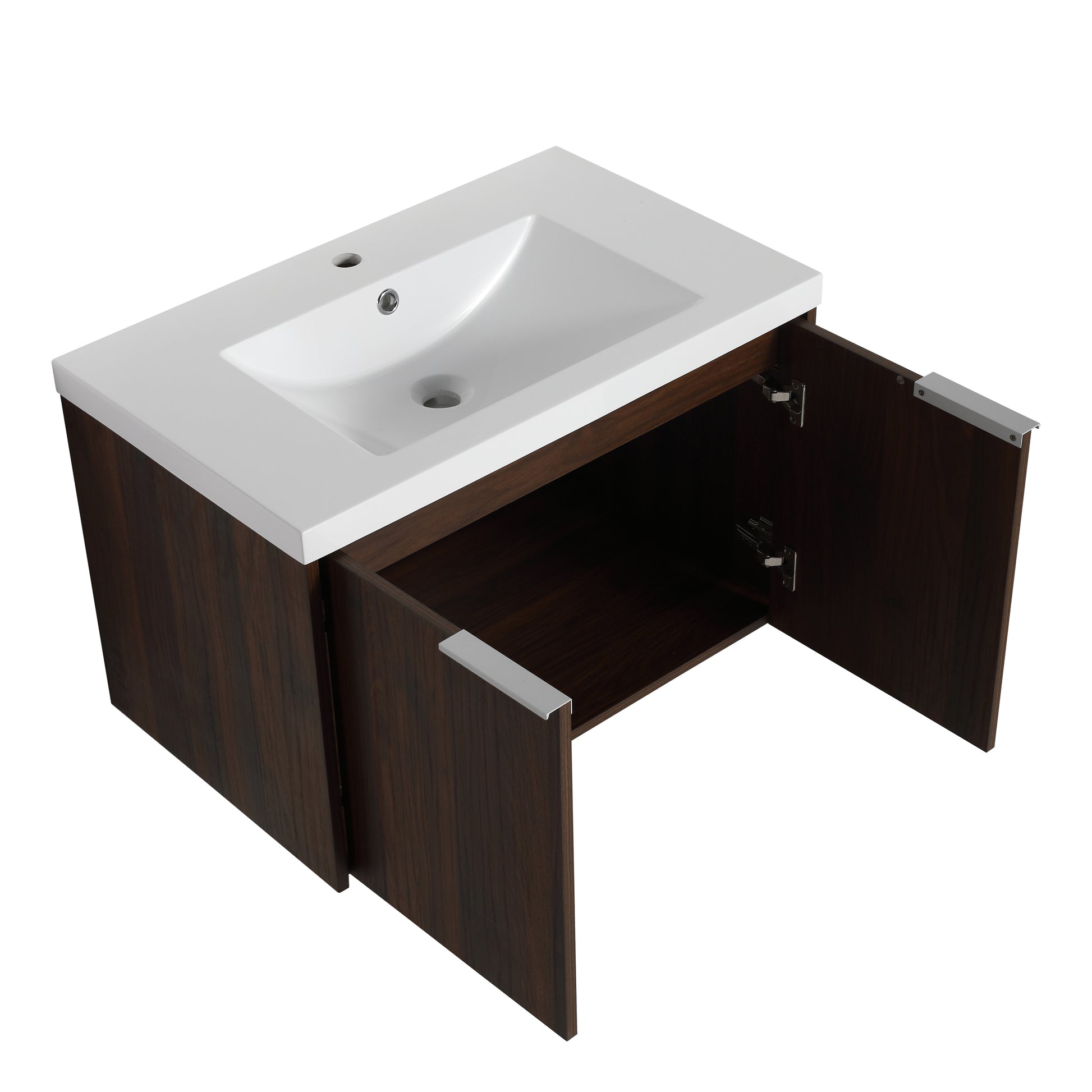 72 Inch Soft Close Doors Bathroom Vanity With Sink, A Small Storage Shelves, 30" And 12" Combination Cabinet, Kd Packing California Walnut 4 1 Bathroom Wall Mounted Modern Plywood