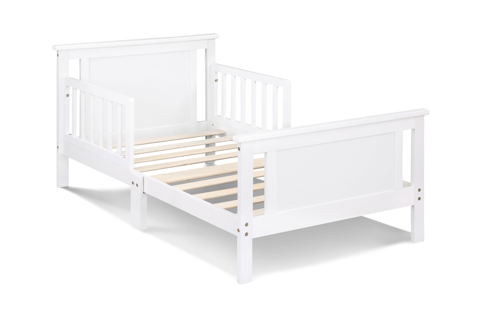 Connelly Reversible Panel Toddler Bed White Rockport Gray White Solid Wood