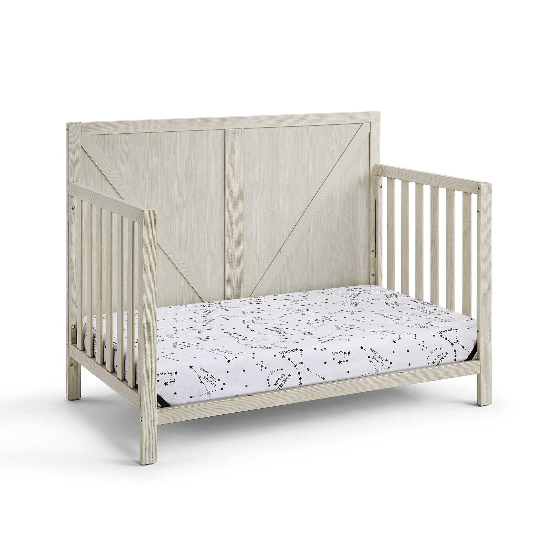 Barnside 4 In 1 Convertible Crib Washed Gray Grey Solid Wood