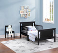 Connelly Reversible Panel Toddler Bed Black Vintage Walnut Black Solid Wood