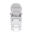 Madison Glider & Ottoman White Woven Gray White Polyester Solid Wood