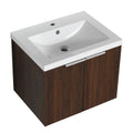 48 Inch Soft Close Doors Bathroom Vanity With Sink, Two Small Storage Shelves, 24