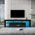 Modern Gloss Black Tv Stand For 80 Inch Tv20 Colors Led Tv Stand W Remote Control Lights Black Mdf