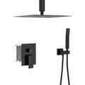 Dual Shower Head 10 Inch Ceiling Mount Square Shower System With Rough In Valve, Oil Rubber Bronze Oil Rubbed Bronze Stainless Steel