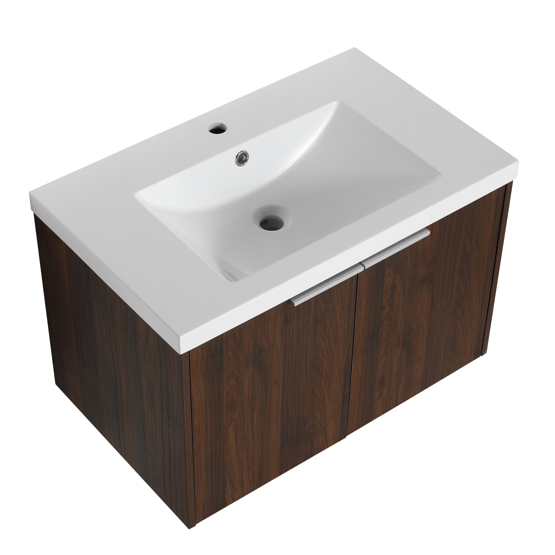 Soft Close Doors Bathroom Vanity With Sink,30 Inch For Small Bathroom,30X18 00630Caw Kd Packing California Walnut 2 Wall Mounted Modern Plywood Plywood