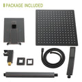 Dual Shower Head 10 Inch Ceiling Mount Square Shower System With Rough In Valve, Oil Rubber Bronze Oil Rubbed Bronze Stainless Steel