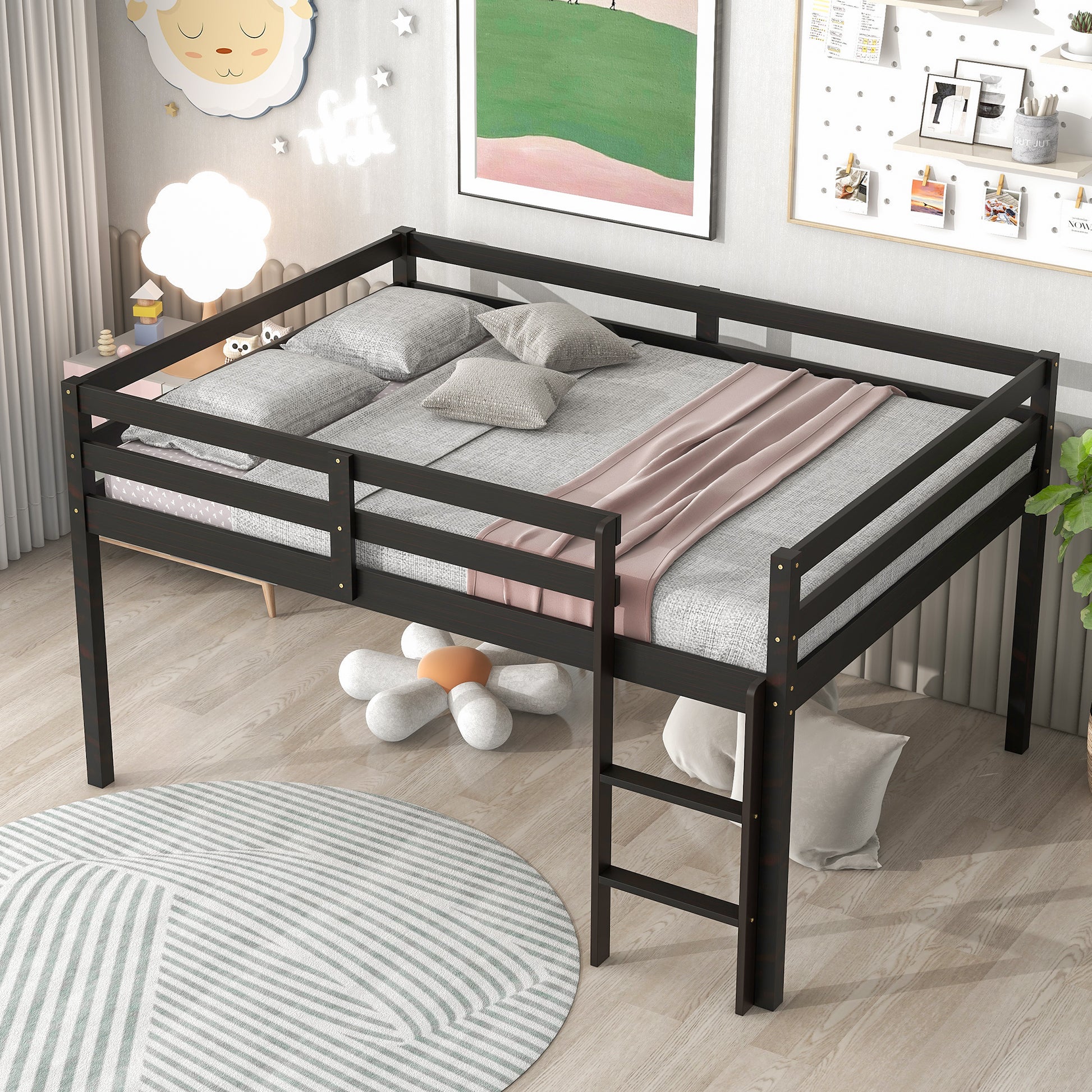 Full Loft Bed,Espresso Espresso Pine