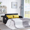 Twins Sofa Bed Black Fabric Black Foam Fabric