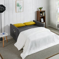 Twins Sofa Bed Grey Fabric Grey Foam Fabric