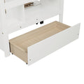 Twin Over Twin King Irregular King Size Bunk Bed With Twin Size Trundle, Extendable Bunk Bed White Old Sku :Lp000032Aak White Solid Wood