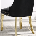 Moderndining Chairs Set Of 2, Tufted Accent Upholstered Chairs Wingback Armless Side Chair Black Leather