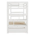 Twin Over Twin King Irregular King Size Bunk Bed With Twin Size Trundle, Extendable Bunk Bed White Old Sku :Lp000032Aak White Solid Wood