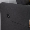 Twins Sofa Bed Grey Fabric Grey Foam Fabric