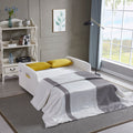 Twins Sofa Bed Cream White Fabric Cream White Foam Fabric