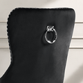 Modern Velvet Dining Chairs Set Of 2, Tufted Accent Upholstered Chairs Wingback Armless Side Chair Black Velvet